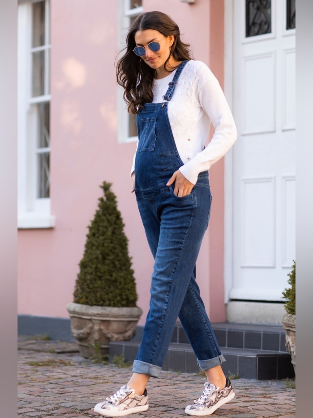 Seraphine Dark Blue Denim Maternity Overalls